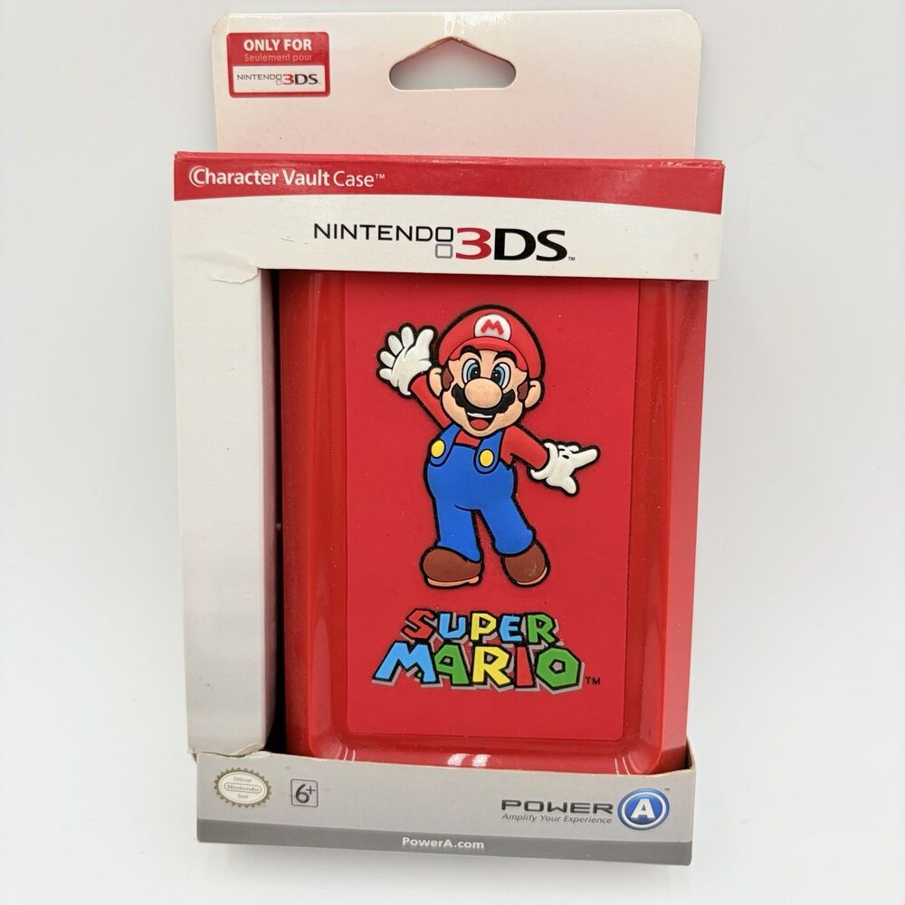 NEW POWER A RED SUPER MARIO CHARACTER VAULT CASE for NINTENDO 3DS CONSOLE #Z10